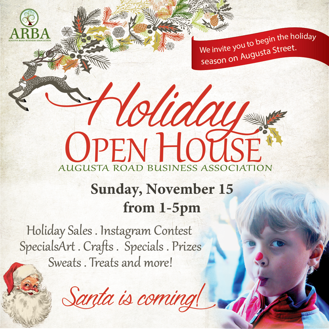 Holiday Open House Annual Tradition presented by Augusta Road Business Association
